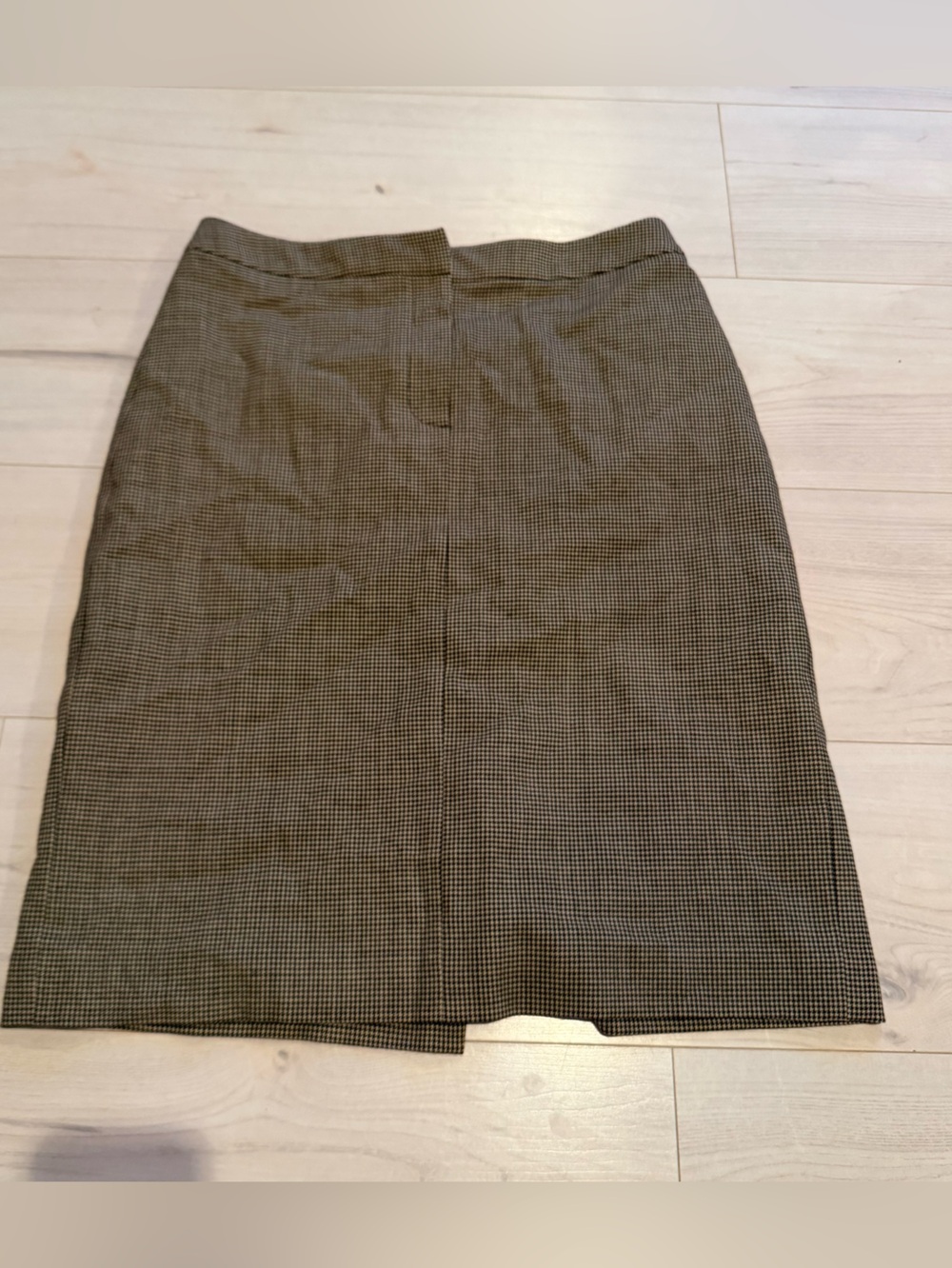 Brooks Brothers Brown Wool Micro Houndstooth Pencil Skirt